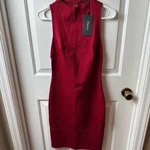 Shinestar Collection Deep Red  Sleeveless Midi Dress Size Medium BNWT